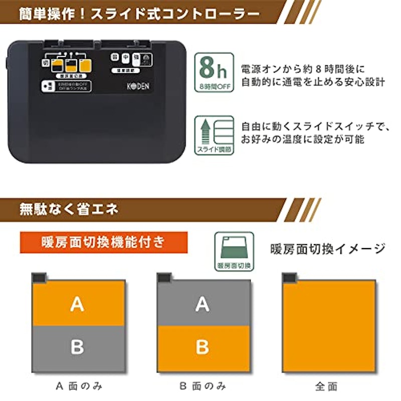 KODEN 電気カーペット ホットカーペット 本体 3