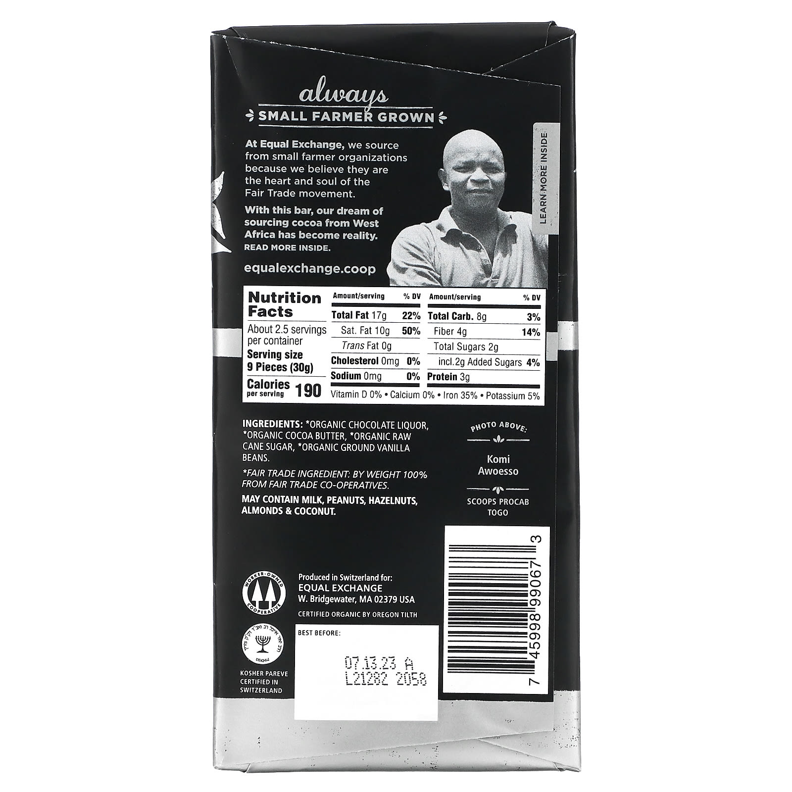 Organic Total Eclipse Dark Chocolate, 92% cacao 2