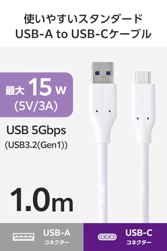USB-A - USB Type-C(TM)ケーブル 2
