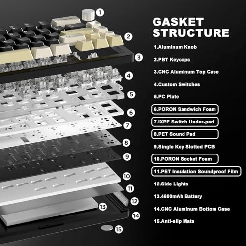 AL66 Knob CNC Aluminum Wireless Mechanical Keyboard 3