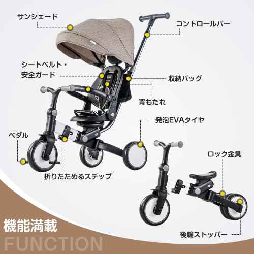 BTM 子供用三輪車 折りたたみ 三輪車 カバー ベビーカー 手押し棒付 Amazon.co.jp: BTM 子供用三輪車 折りたたみ 三輪車 カバー