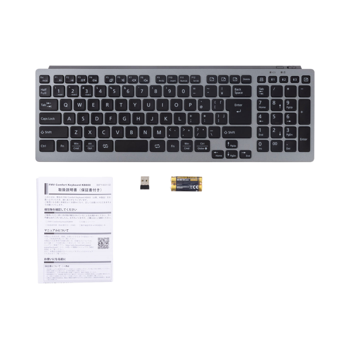 FMV-KB800T　静音キーボード 富士通 FMV-KB800T ワイヤレス静音フルキーボード FMV Comfort