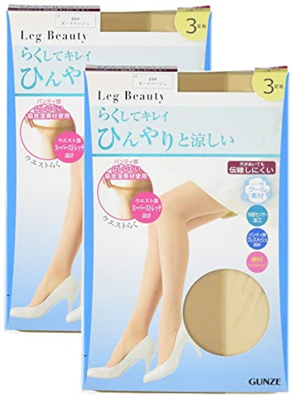ウエストらく伸びストッキング サマー 3足組×2セット