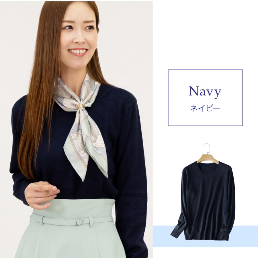 女性用シルクウールニットTシャツ 長袖 6