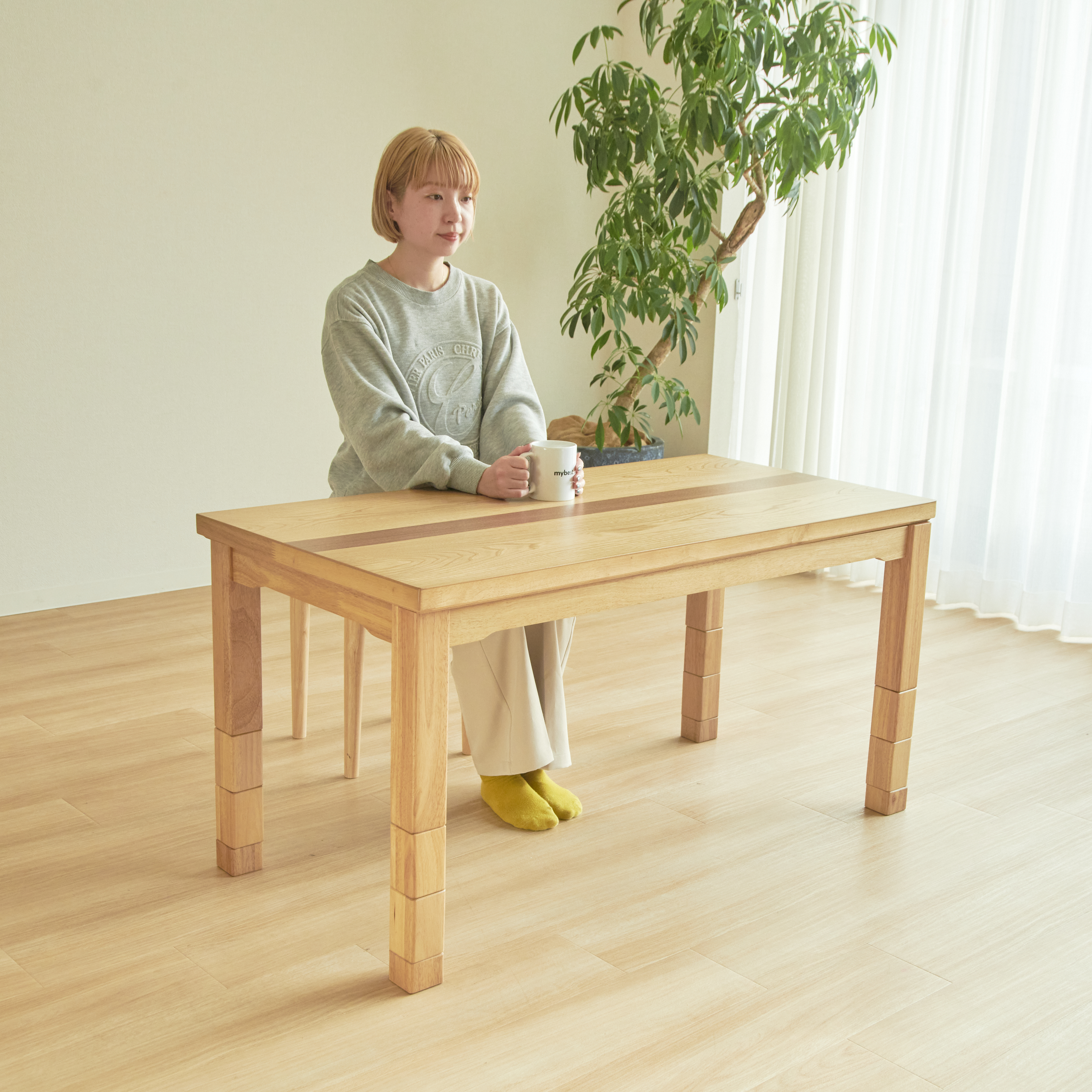 大川家具　テーブル　丸テーブル　こたつテーブル こたつ 105円 丸形 こたつテーブル リビングコタツ 円形