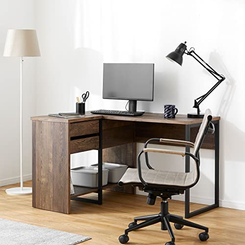 木目調L字デスク 2