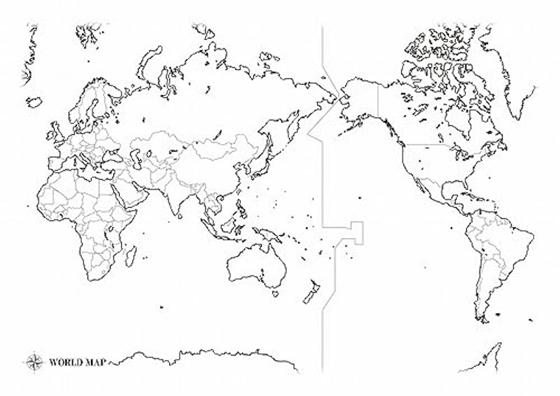 書いて消せる世界の白地図 2