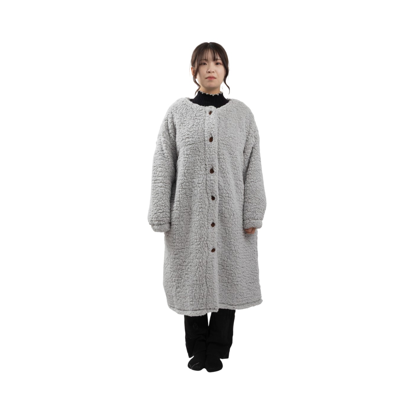 もこもこ吸湿発熱ボアの着る毛布 1