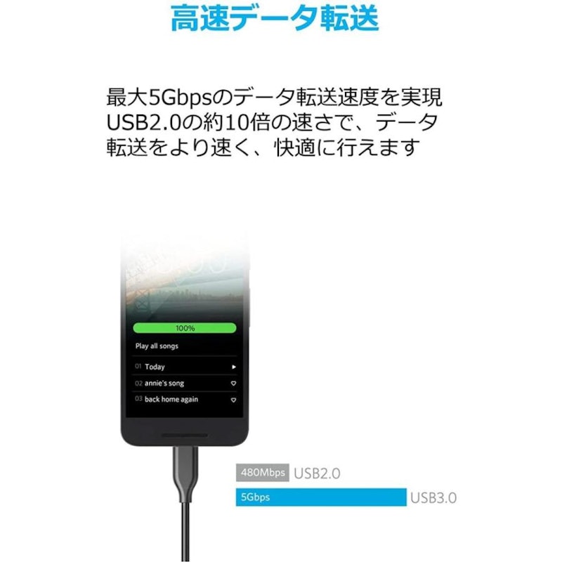 PowerLinePlus USB-C & USB-A 3.0 ケーブル 4