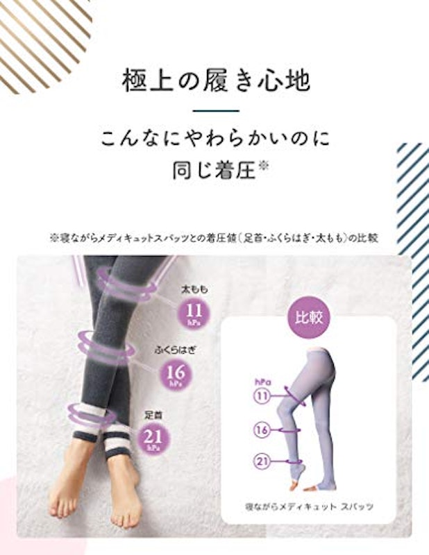 メディキュット フワッとキュッと パジャマレギンス 3