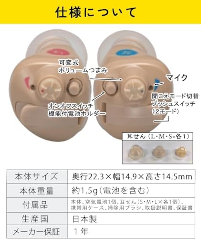 耳あな型デジタル補聴器 6