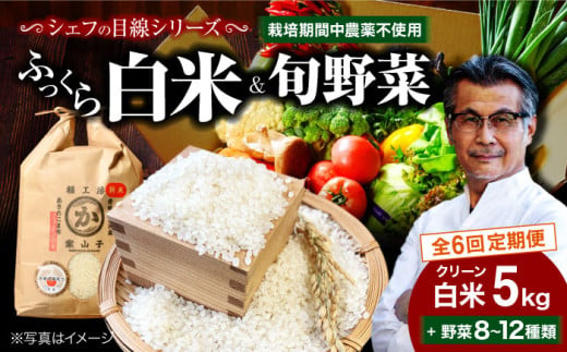 クリーン白米+旬のお野菜  定期便 1