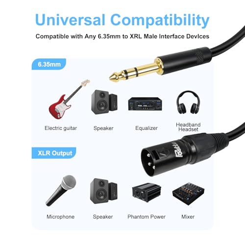 XLR 6.35mm変換ケーブル 3