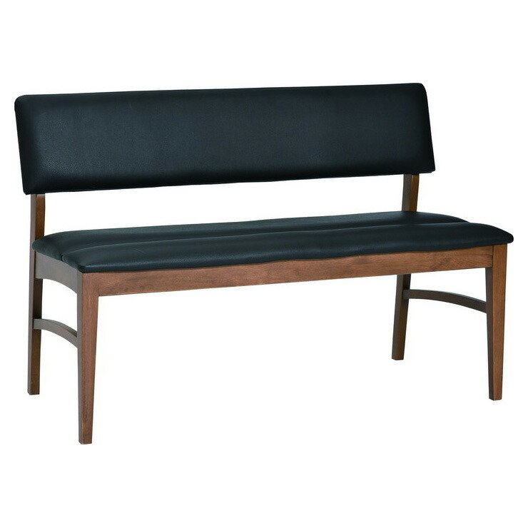 新品　送料無料　BENSON　ダイニングベンチ　ダークブラウン ダイニングベンチチェア/スツール 【幅106cm】 木製 張地：合成皮革/合