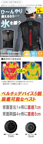 冷却ペルチェ5個タイプインナーベスト＆デバイス・バッテリーセット 3