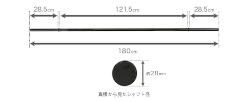 ブラックレギュラーバーベルシャフト 5