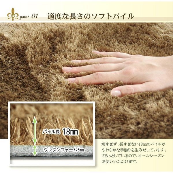 ソフトシャギー調ラグ Large（ラルジェ） 3