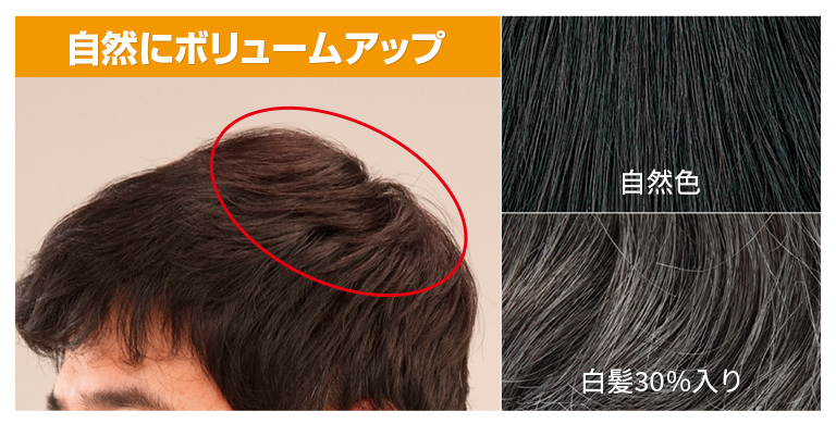 男性用人毛100%つむじピース 3