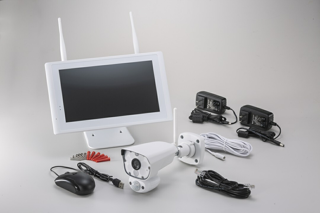 NSKネットワークカメラ4台、レコーダー、動作品セット　格安！すぐ使えます！ 防犯カメラ 4台セット 屋外 録画機能付き AI人体検知 人感センサー