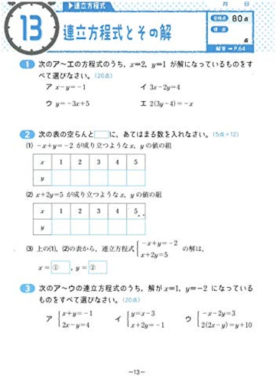 中2/10分間復習ドリル 数学 4