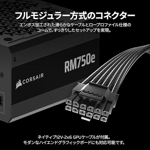 RMe シリーズ RM750e 完全モジュール式低ノイズ ATX 電源 3