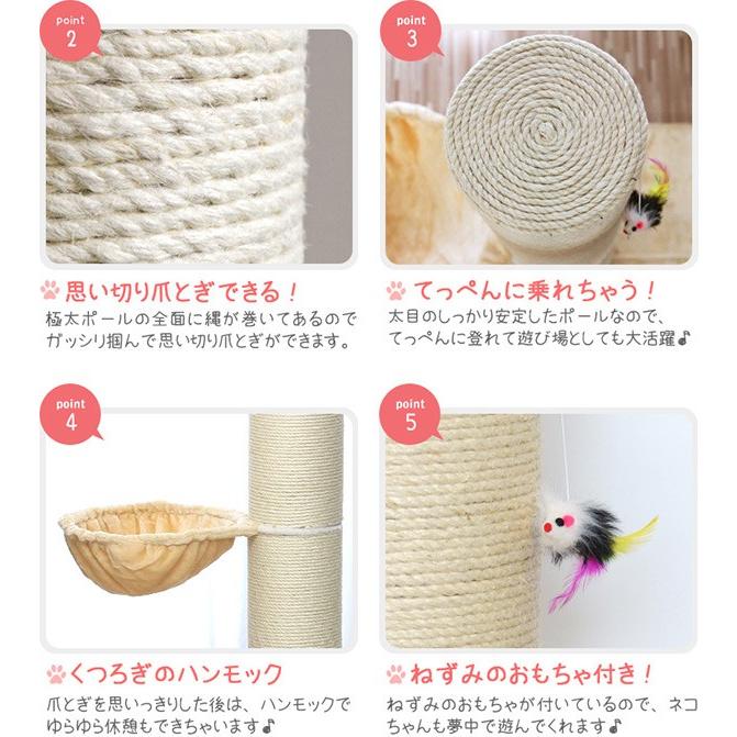 極太猫爪とぎポール ハイタイプ 4