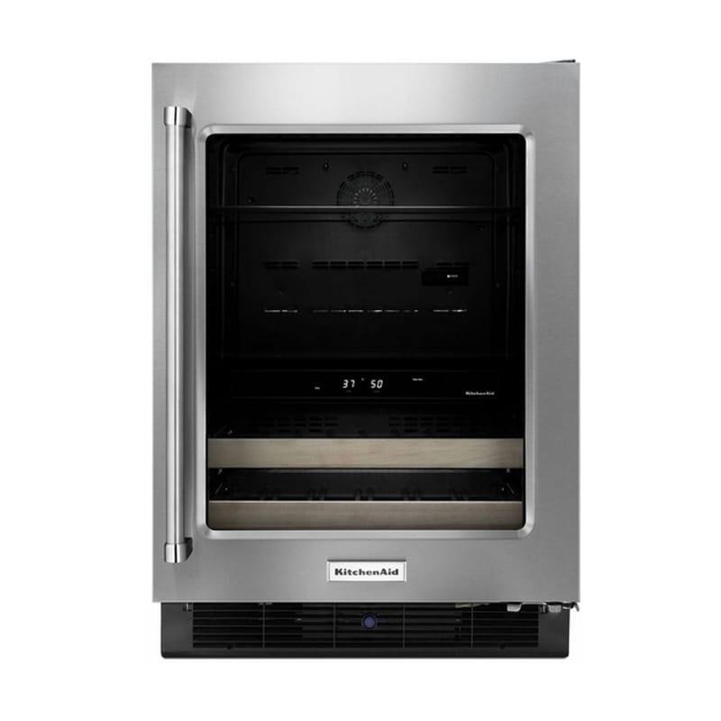 KitchenAid Beverage Center with Glass Door and Wood-Front Racks 1