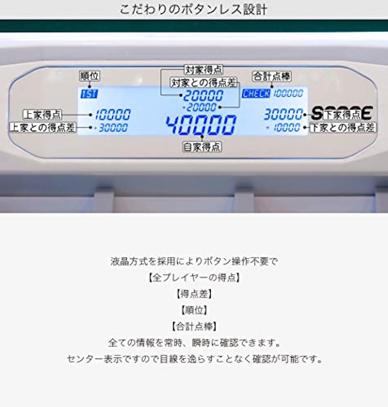 点数表示機能付全自動麻雀卓 Slim SCORE33S 2
