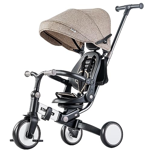 新品】besrey 7way三輪車 ベビーカー サンシェード付き 安全ベルト