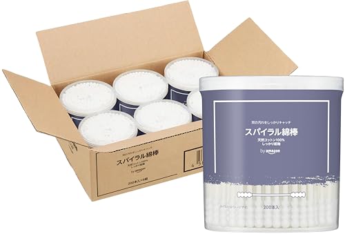 by Amazon スパイラル綿棒 200本x6個 1