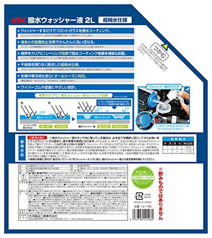 撥水ウォッシャー液 2