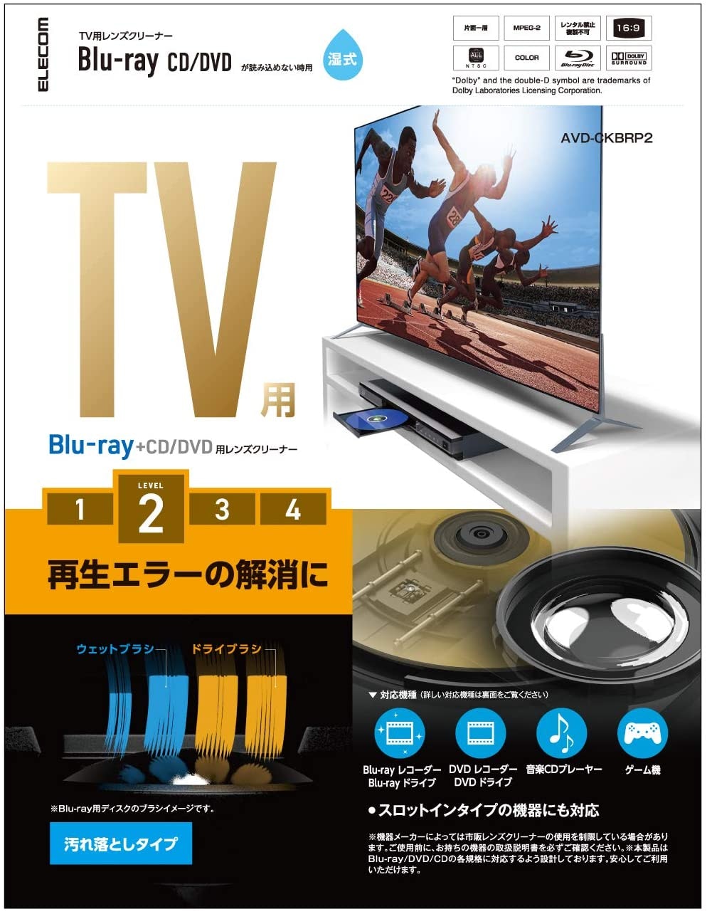 CD DVDクリーナー ブルーレイディスク・CD・DVD対応 クリーニングパッド 洗える CD-R54KTN サンワサプライ