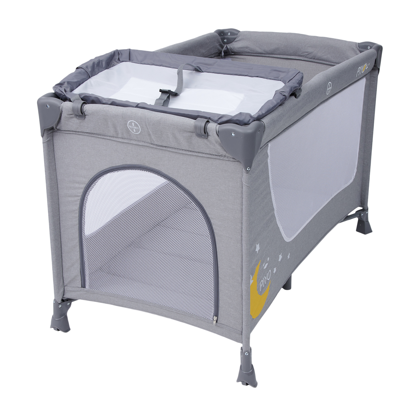 ケラッタ) ベビーサークル 200×140 扉付き (ライトグレー×ホワイト)