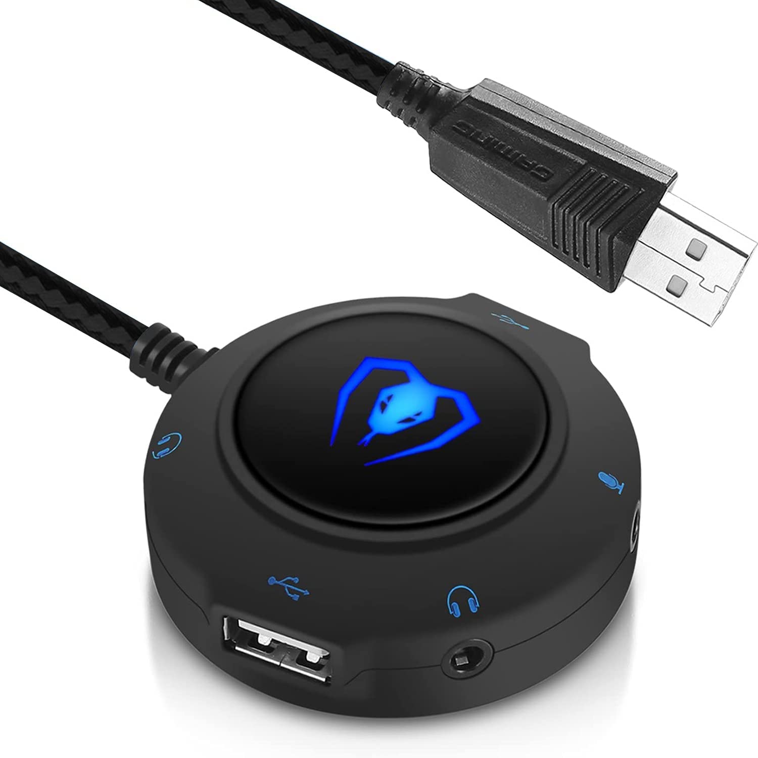 USBオーディオインターフェース 変換アダプタ 外付け 3.5mm サウンドカード ミニ ジャック ヘッドホン?マイク端子