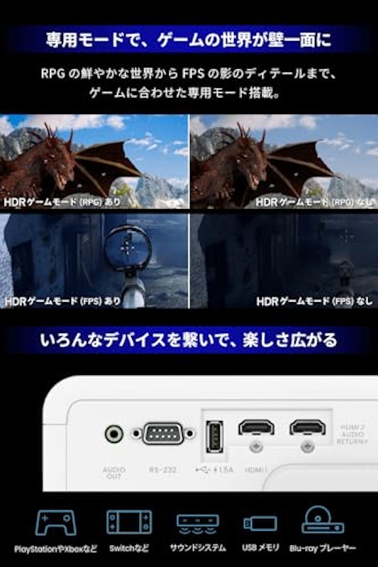 4K レーザー短焦点プロジェクター 4