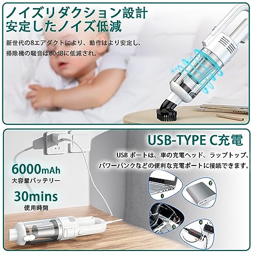 2000mAhのバッテリーで動くコードレスサイクロン掃除機（自走式パワーヘッド） 2000mAhのバッテリーで動くコードレスサイクロン掃除機（自走式パワー