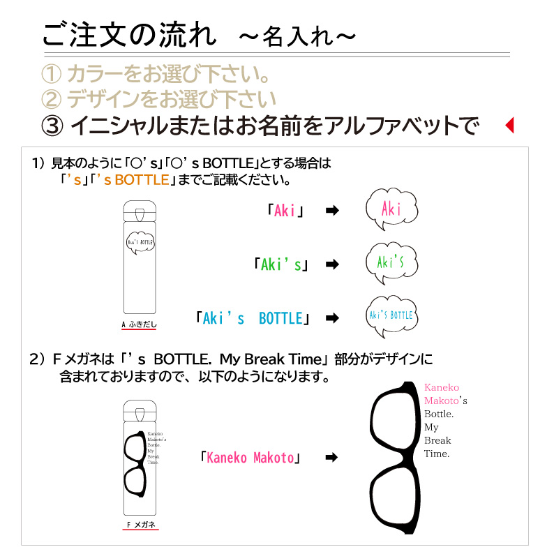 名入れ ワンタッチ ステンレスボトル 7