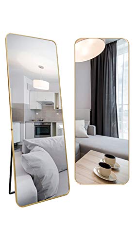 ゴールドフレーム 大型 スタンドミラー デザインミラー 姿見 壁掛け