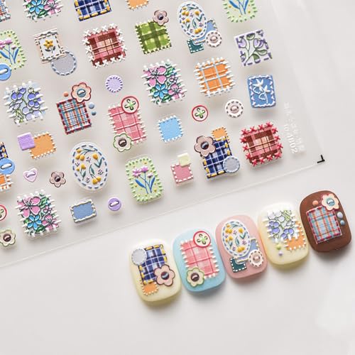 立体刺繍風ネイルシール 6