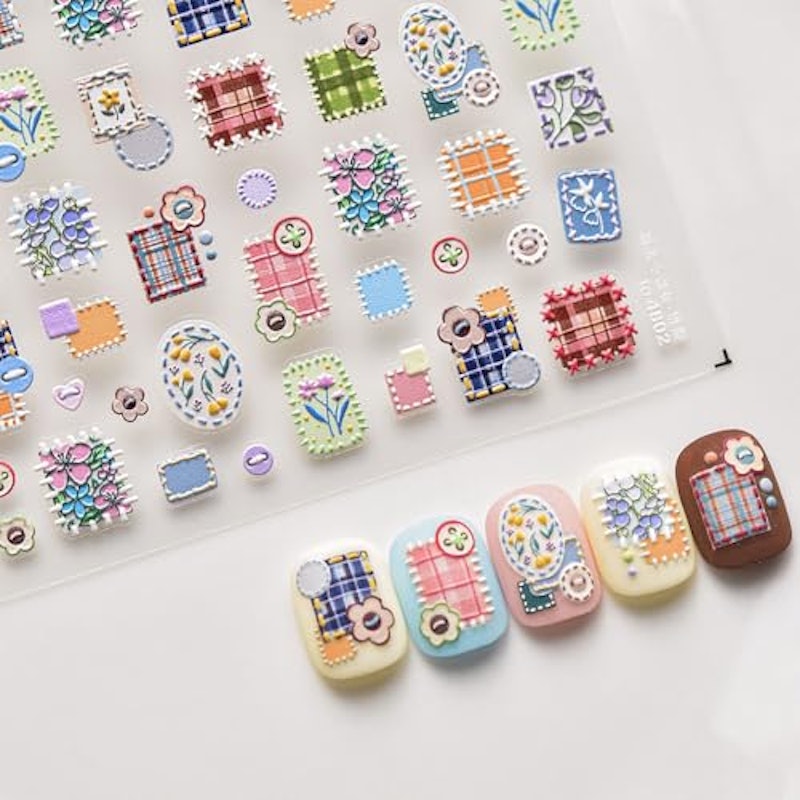立体刺繍風ネイルシール 6