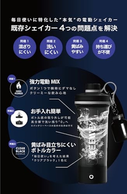 KEEWEY 電動プロテインシェイカー 3