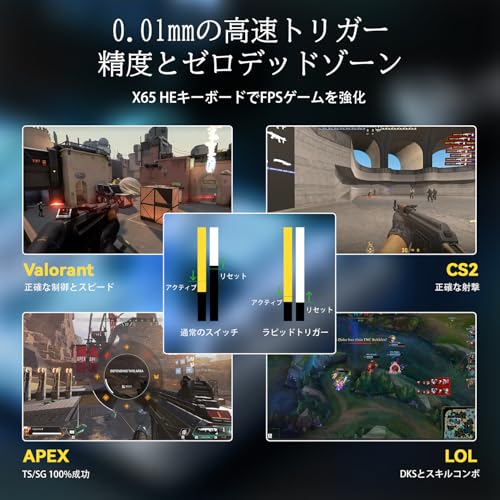 磁気スイッチ ラピッド トリガー キーボード 4