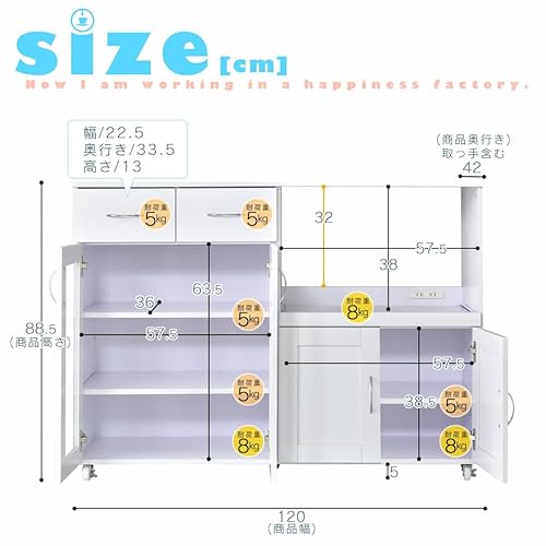 キッチンボード ノエル120 3