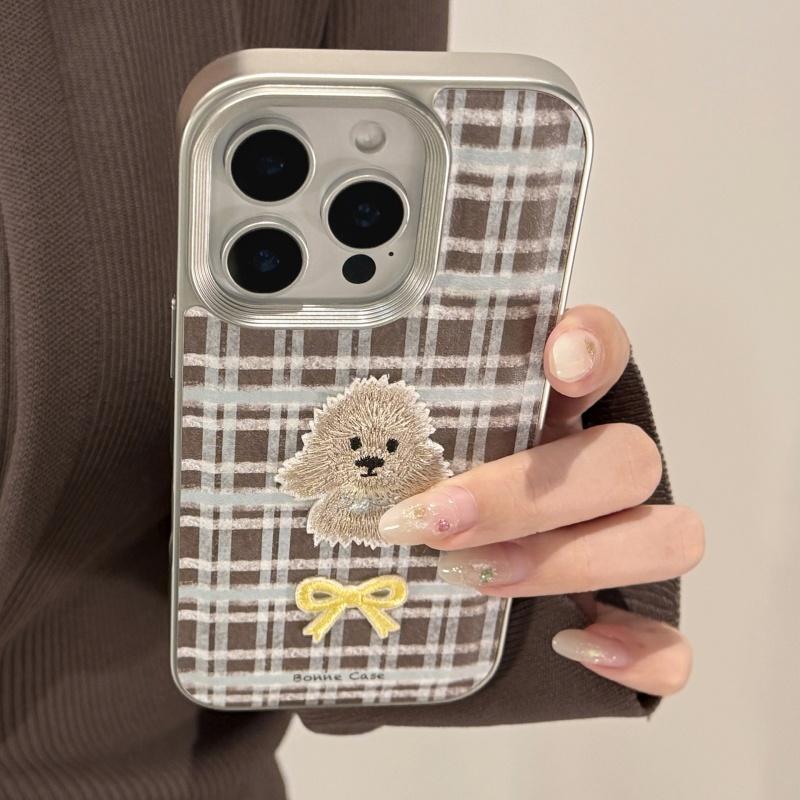 刺繍風 アップリケ スマホケース 1