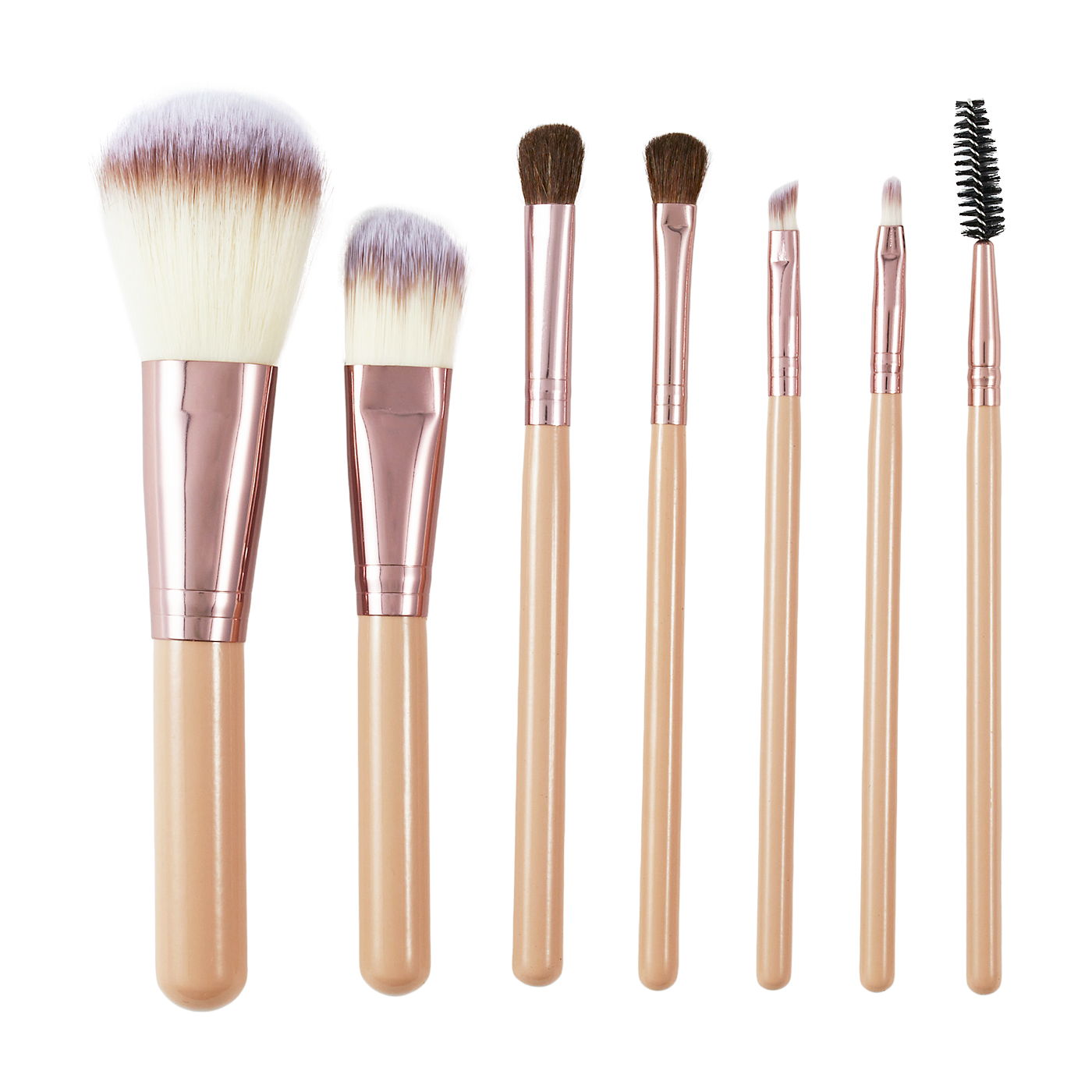 【白鳳堂の筆セット】 メイクブラシセット 5本 ローズゴールドケース 専用ポーチ 白鳳堂の筆セット】 メイクブラシセット 5本 ローズゴールドケース