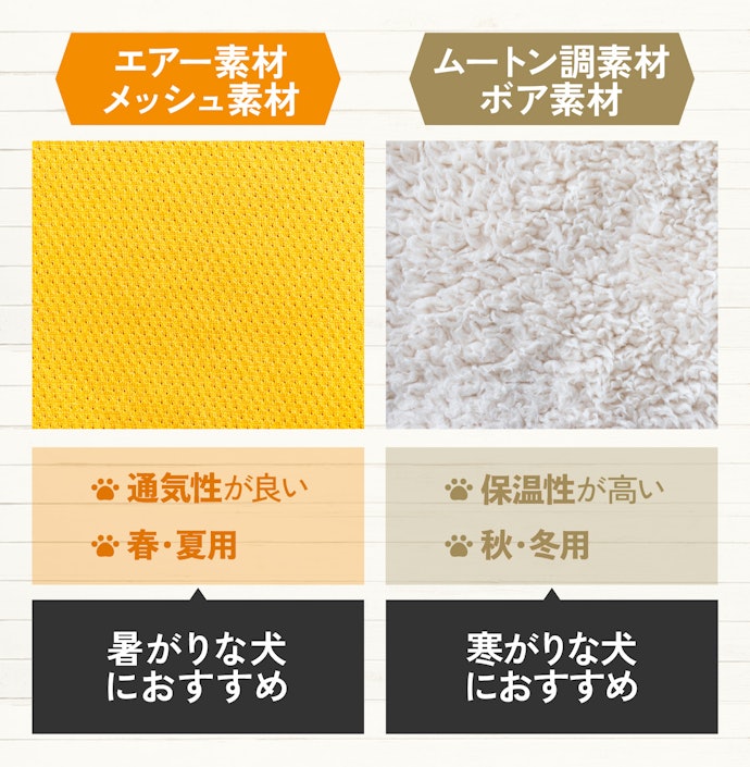 気温・季節に合う素材で暑さ・寒さに備えよう