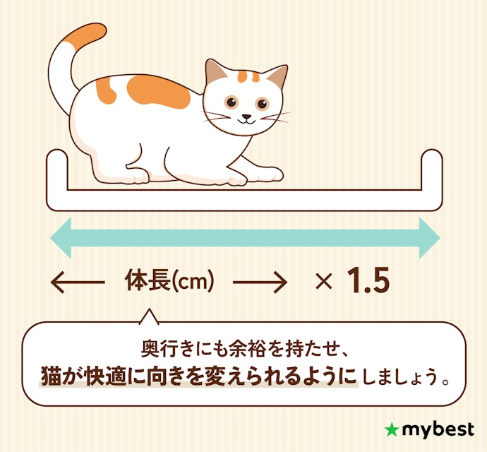 猫に合ったサイズを選ぼう!目安は体長の1.5倍
