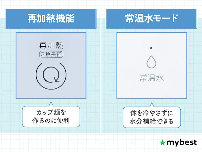 温度調節機能で選ぼう。ミルク作りなら常温水機能がある「tall」「tall+cafe」がおすすめ