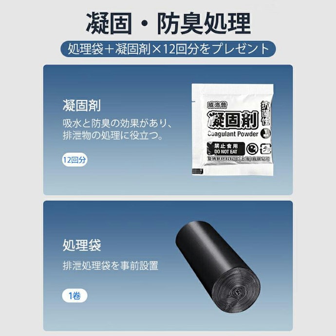すぐに使えるように備えたいなら、凝固剤+廃棄袋付きが便利