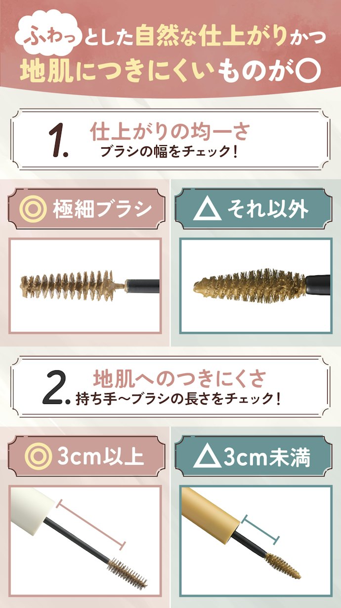 仕上がりによりこだわりたい人は、ブラシの太さと持ち手までの長さも重要
